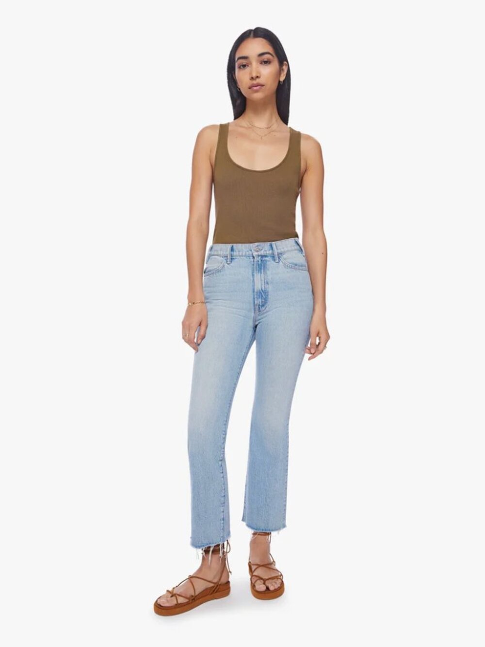 NWOT MOTHER  The Hustler Ankle Fray Jean